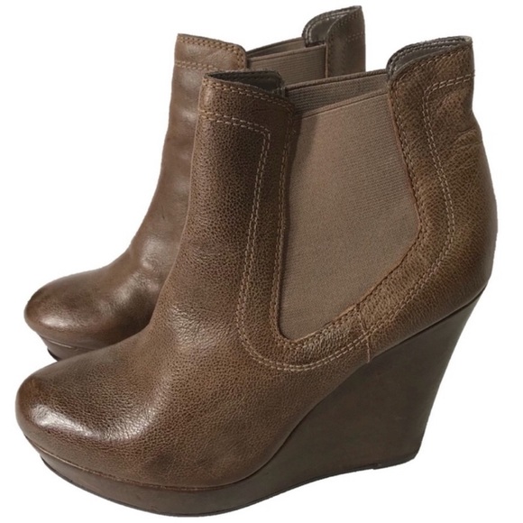 Anthropologie Shoes - Anthropologie Platform Slip On Leather Ankle Boots